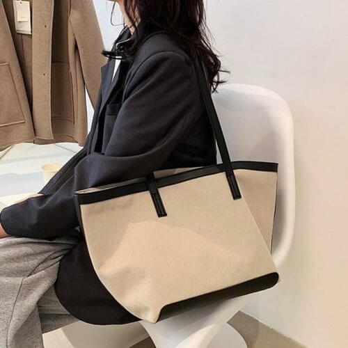 Luxury Women Bag Large Capacity Shopper Bags For Women Canvas Totes Bag Shopping Shoulder Purse Female Daily Casual Shopping Bag