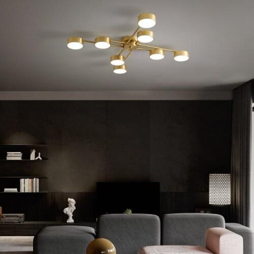 Living room ceiling lamp copper simple modern bedroom lamp creative personality romantic warm room lighting LED lamps
