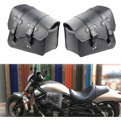 Universal Motorcycle Saddebags PU Leather Equipment Storage Organizer Quick Release Side Tool Bag for Wallet Food Storage