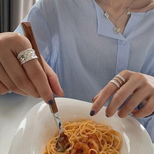 Vintage Aesthetic Irregular Tin Foil Adjustable Accessories Rings for Women Couples Designer Fashion Punk Wedding Jewelry Gifts