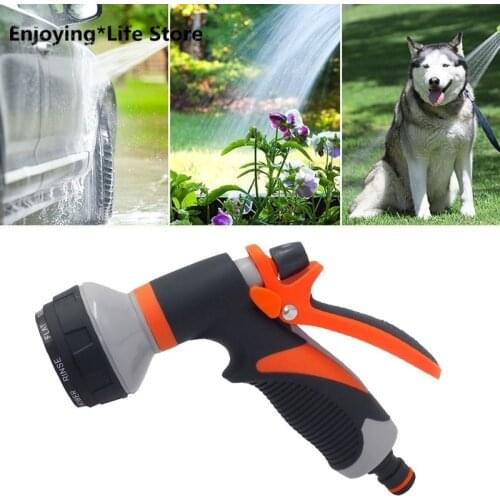 8 Patterns Water Nozzle Head Hose Sprayer Garden Spray Auto Car Washing Home Garden Water Guns High Pressure Household Tool