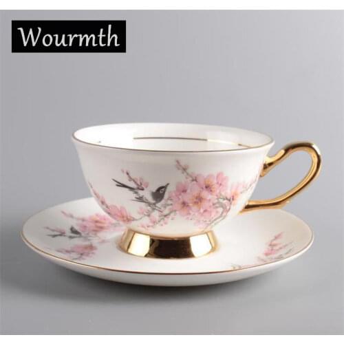 Wourmth Chinese Style Flower & Bird Design Ceramic Cup Phnom penh Elegant Afternoon Tea Cup Beautiful Butterfly Cafe Accessories