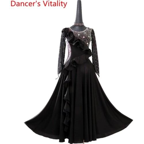 2018 New women ballroom dance clothing dress Waltz danc ompetition dress adult female new modern dance practice dress
