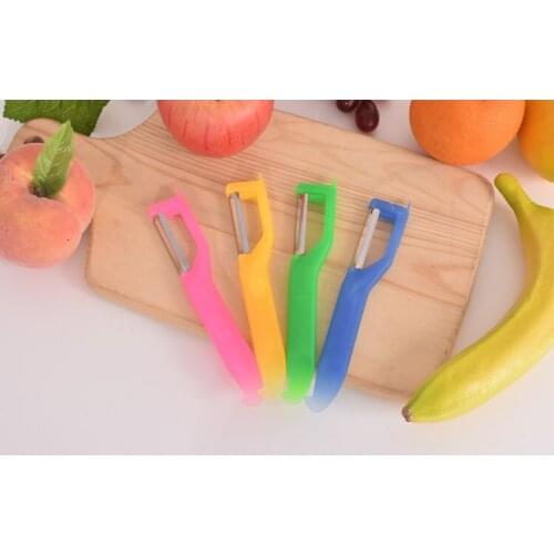 1PC New Fruit Paring Knife Kitchen Multi-function Planer Household Apple Scraping Knife Potato Peeler Random Color OK 0783