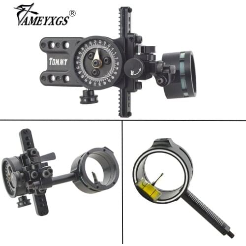 1pc Archery Single-pin Bow Sight 0.019" Optic Fiber Sight Pins Right/Left Hand Fit Compound Bow Hunting Shooting Accessories