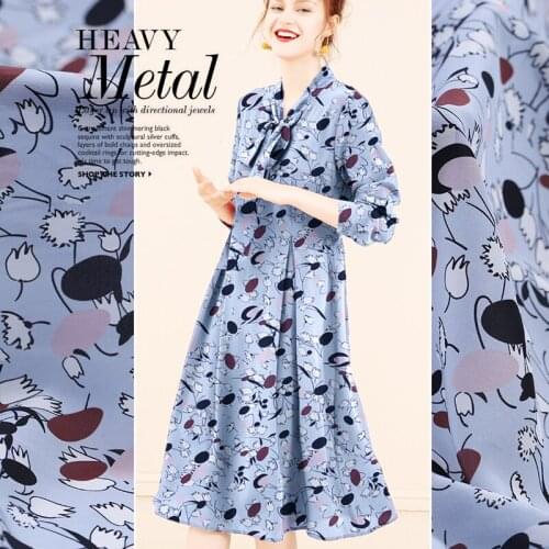 114 cm wide natural silk fabric for dress meter drape printed silk crepe de chine fabric printed fabric wholesale silk cloth