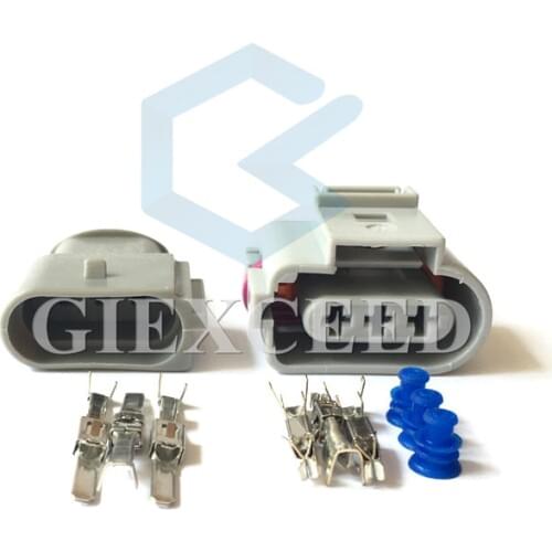 2 Sets 3 Pin 1J09737236 1J0973723G 3.5mm Auto Fog Lamp Light Socket Crankshaft Sensor Connector For VW