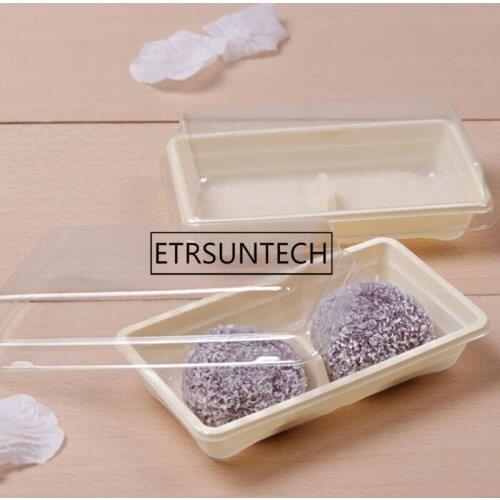 2800sets moon cake blister box baking packaging box 2 cupcake plastic box with lid for 2 cake dessert packaging