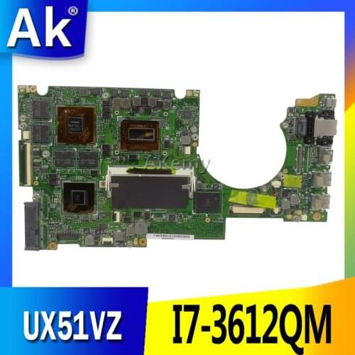 AK UX51VZ Laptop motherboard for ASUS UX51VZ UX51VZA U500VZ U500V U500 Test original mainboard I7-3612QM 120G SSD