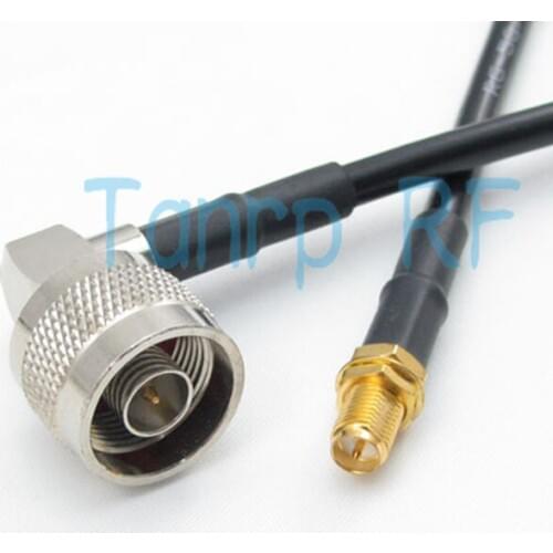 Freeshipping! 3FEET 100CM N male plug right angle to RP-SMA female jack RG58 RF Pigtail coaxial jumper cable wholesale
