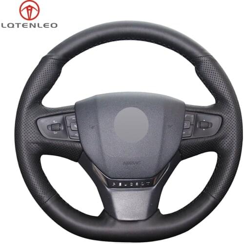 Black Artificial Leather DIY Steering Wheel Cover For Citroen C3 C3-XR C4 2015-2019 Peugeot 408 2014-2019 Traveller 2016-2019