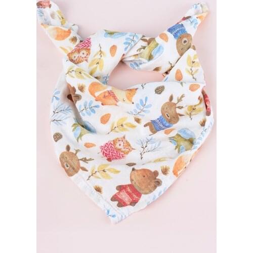 Kangobaby #Bamboo Cotton# Digital Print Colorful Muslin Swaddle Soft Breathable Baby Scarf Bib