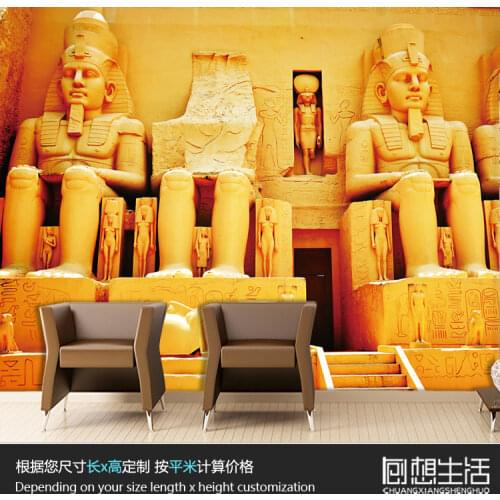 Egyptian pharaoh pyramids personalized 3D 3D wallpaper mural custom 3D wallpaper backdrop of large clubhouse hotel cafe