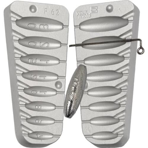 Mould lead fishing olive Inline gr. 3-30 F 62