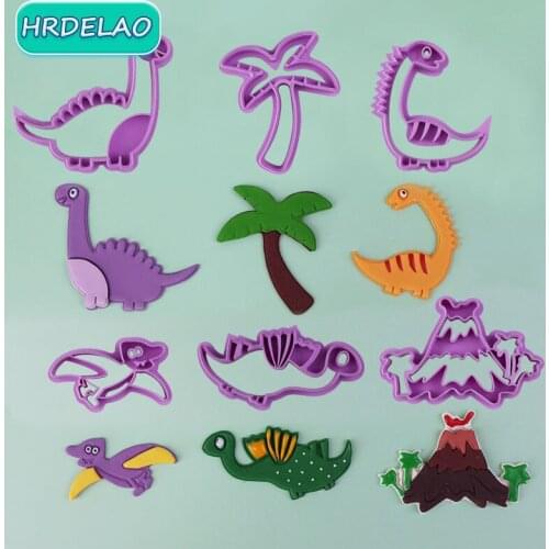 Hot 3D Cartoon Animal Dinosaur Plasticine Slimes Mold Cutter Tool Set Kit Play Dough Soft Clay Educational toy for chidlren Gift