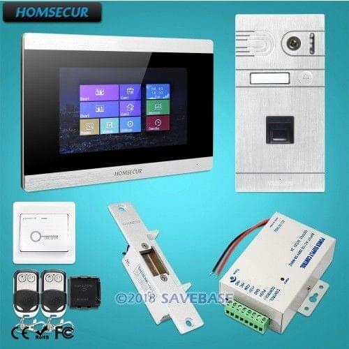HOMSECUR 7" Video Door Entry Phone Call System Intercom Electric Strike Lock Set Included BC061-S +BM715-S