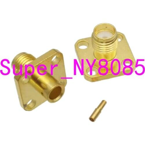 10pcs connector SMA female 4-holes flange semi-rigid RG402 0.141" straight