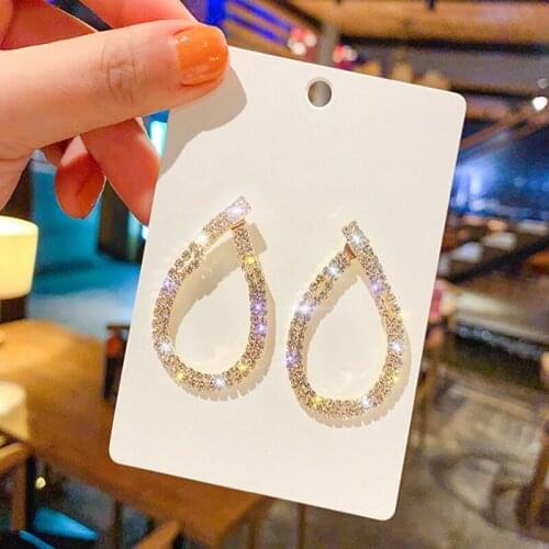 Korean Fashion Tide Wild Personality Geometric Drop-Shaped Earrings Temperament Hollow Earrings Girlfriend Wedding Gift
