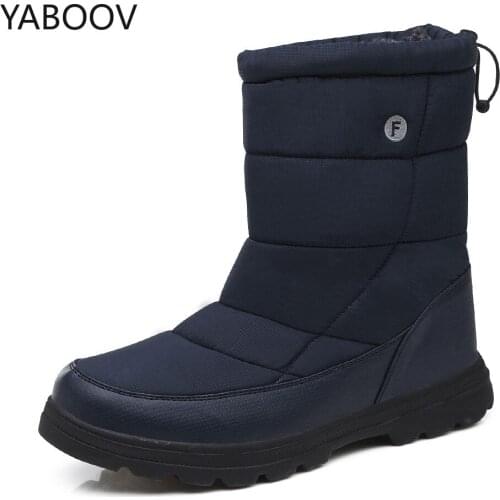 2019 Men Women Boots Waterproof Snow Boots for Men Women Thick Plush Waterproof Slip-resistant Winter Shoes Plus Size 36 - 46