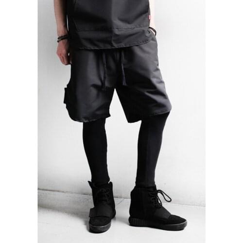 Mens casual loose simple elastic waist waterproof material shorts