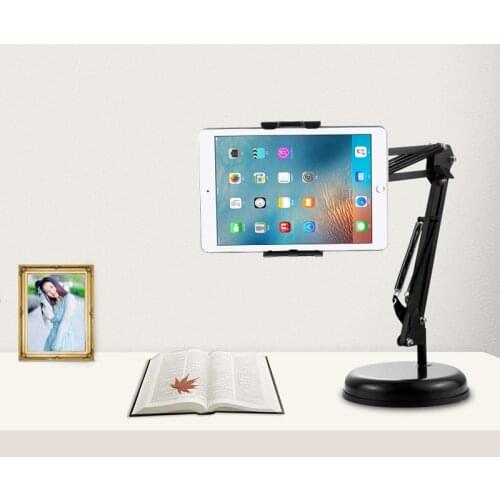 D-MOUNT DL-TMT2 universal 3.5" -10.6" tablet table Mount bracket pad holder with cup holder phone support white black rotate