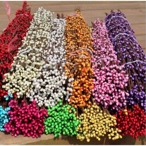 Cheap 50pcs 40cm DIY Decoration Flowers Scrapbooking Decorative Wreath Fake Bud Artificial Branches Flower Iron Wire For Wedding