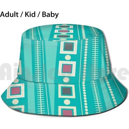 For A Fresh Decor Bucket Hat Adult kid baby Beach Sun Hats Home Colorful Color Pattern Summer Pattern Ethnic Casual Summer