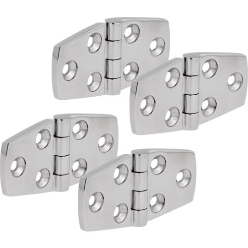 4 Pack Marine Boat Yacht Mirror Polished Door Hinge 3x1.5 inch - 316 Stainless Steel