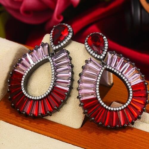 SORAMOORE Luxury Trendy Big Earrings For Women Bohemian Earrings Geometric Drop Earring 2021 Brincos Female DIY Fashion Jewelry