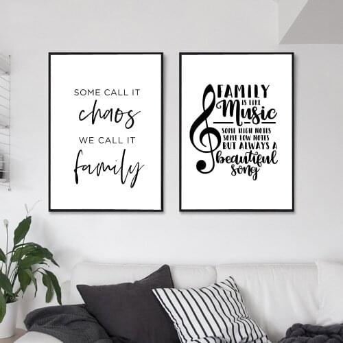 Family Is Like Note Some High Some Low Family Poster Black White Wall Art Canvas Painting Nordic Style Print for Living Room