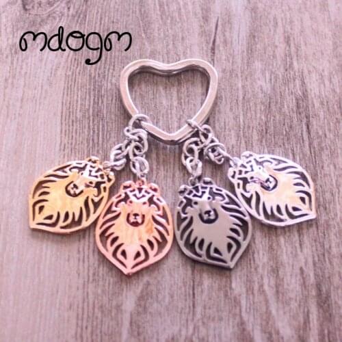 Shetland Sheepdog Dog Animal Gold Silver Plated Metal Pendant Keychain For Bag Car Women Men Key Ring Heart Jewelry K094