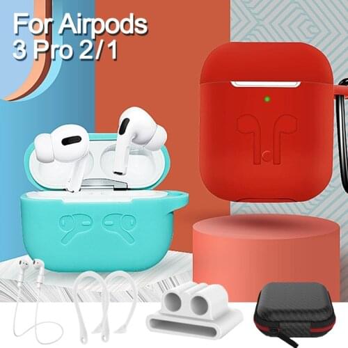 2/5PSC Cases Lanyard Carabiner Protective Case For AirPods Headphone Silicone Cover For Air Pods 2 Case Accessories Storage Box