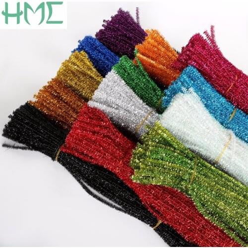 100pcs/lot 5MM Chenille Stems Pipe Cleaners Kids Toys DIY Handicraft Materials For Creative Kids Educational Toys Crafts