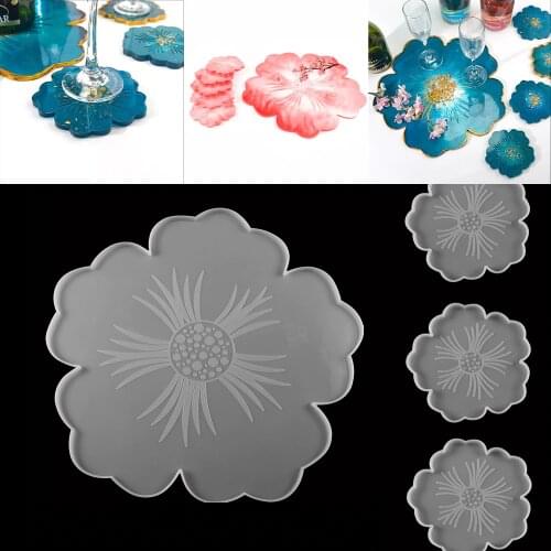 Glass Tea Coaster Resin Epoxy Mold Tea Coaster Resin Molds Silicone Glass Coasters Epoxy Mould For Diy Jewelry Making Findings