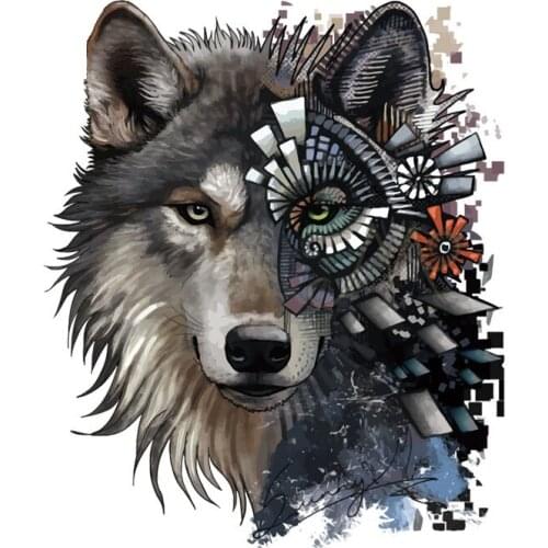 Fuzhen Boutique Decals Exterior Accessories Personalized Mechanical Wolf Head Car Sticker Funny Auto Decorative PVC Decal 15cm