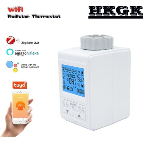 ZigBee3.0 Smart Radiator Actuator Tuya Programmable Thermostatic Valve, Control via Alexa