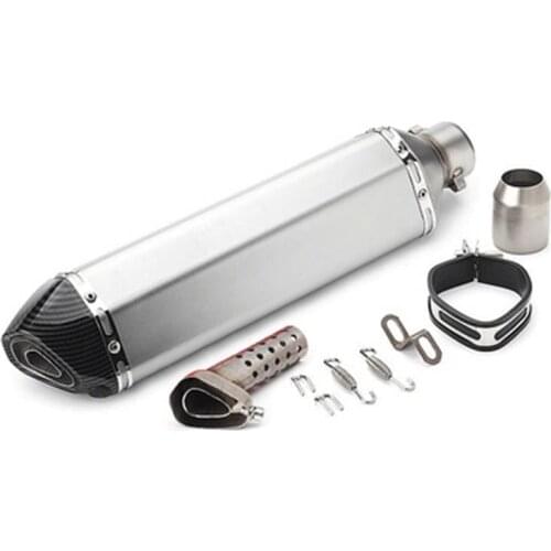 Universal 470mm Motorcycle Exhaust Muffler Pipe Slotted Escape Moto With db killer For Kawasaki KTM BMW Honda TMAX530 500 CBR