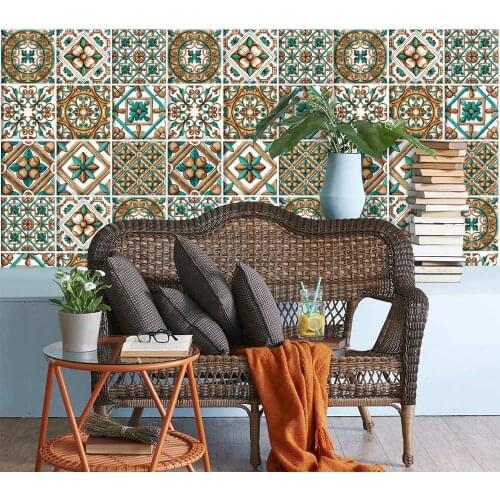 Pack 72 tile size 10x10 cm - Made in Italy-for bathroom and kitchen Stickers design-Cetara