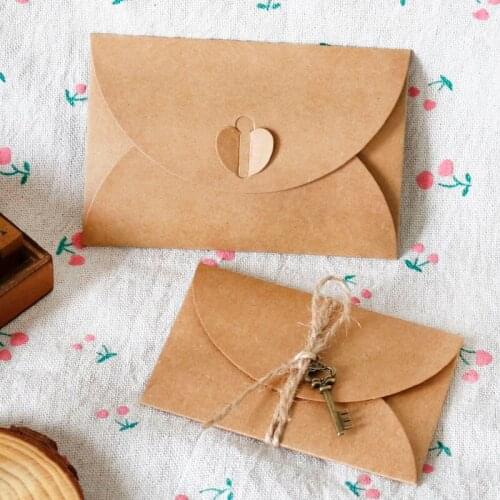 100pcs Vintage Kraft Paper Gift Card Bags Weeding Birthday Party Packaging Box DIY Mini Paper Invitation Envelope Gift Envelope