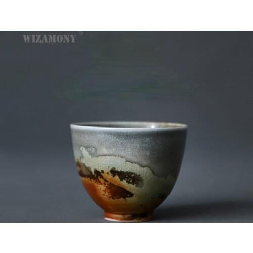 WIZAMONY Jingdezhen handmade wood fired antique kiln tea cup Pu'er tea cup kungfu tea master cup open piece can raise tea set