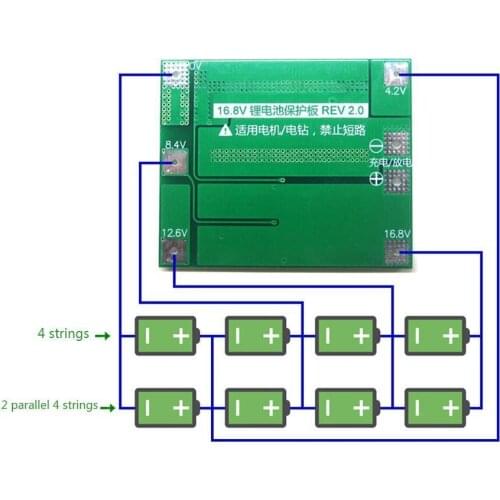 4S 40A Li-ion Lithium Battery Charger Protection Board Motor 16.8V 14.8V For Drill BMS Enhance/Balance A0V4