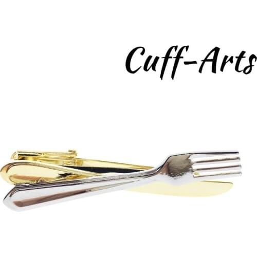 Tie Clip For Men Knife and Fork Tie Clip Novelty Men Tie Clip Male Business Gift for Mens Jewelry by Cuffarts T10033