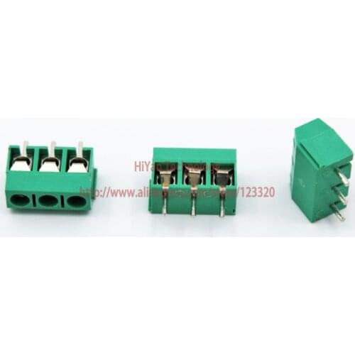 100pcs/lot) PCB Screw Terminal Block Connector KF301-3P pitch:5.08MM/0.2inch Green 5mm KF301 3Pins