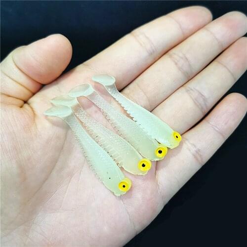 5PCS/Bag Fishing Lures Carp Wobblers Soft Bait50mm Artificial Silica gel Fishing Crank Bait Jig Fishing Bait Soft Fishing tackle