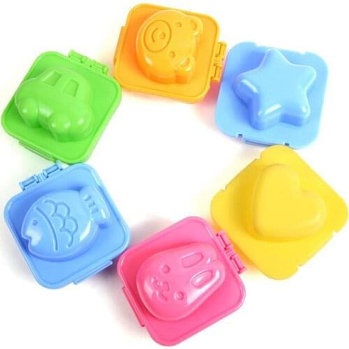 6 pieces boiled egg sushi rice Mold Bento Maker Sandwich Cutter Decorating Mould