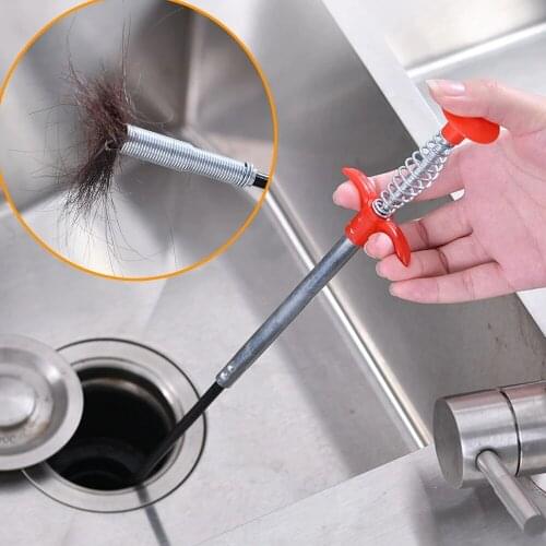 60CM Drain Cleaner Sticks Clog Remover Tools Sewer Brush Pipe Dredging For Bathroom Kitchen Sink