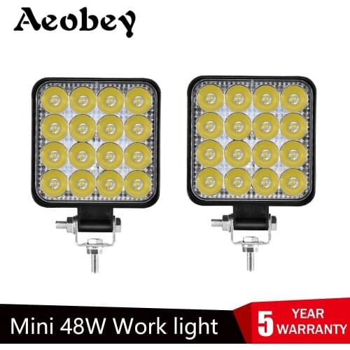 Aeobey 4x4 48W Led Light Bar Offroad Car Truck Tractor Boat Trailer SUV ATV 24V 12V Spot LED Light Bar LED Work Light