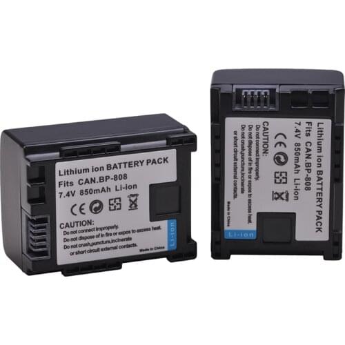 Tectra 2pcs BP-808 BP808 BP 808 Battery for CANON HG31 XA10 HF20 HF10 HF100 HF100E HG20 HG21 HFS200 HFS21 HF20 Battery