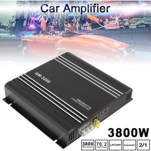 3800W Aluminum Alloy Car Amplifiers Class AB Digital 2 Channel High Power Stereo Amp Car Sound Amplifiers for Car /Home