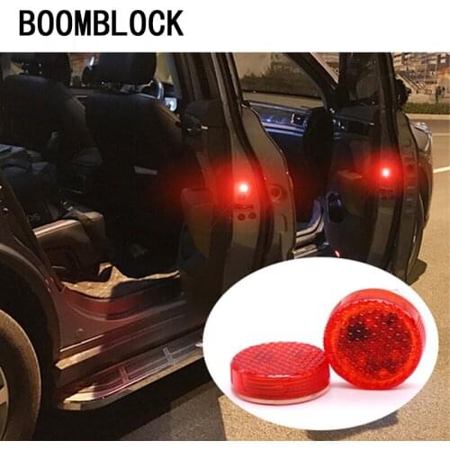 Car-Styling LED Anti Collision Door Strobe Light Rearing Warning Sticker For Lada BMW Toyota Nissan Audi Ford Kia Honda Hyundai